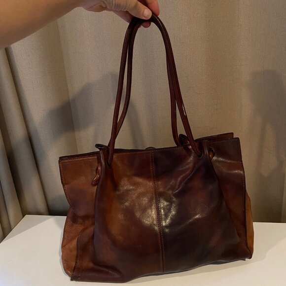 Paolo‎ Masi Genuine Leather Brown Tote Bag Made in Italy 12x13 - Picture 4 of 7